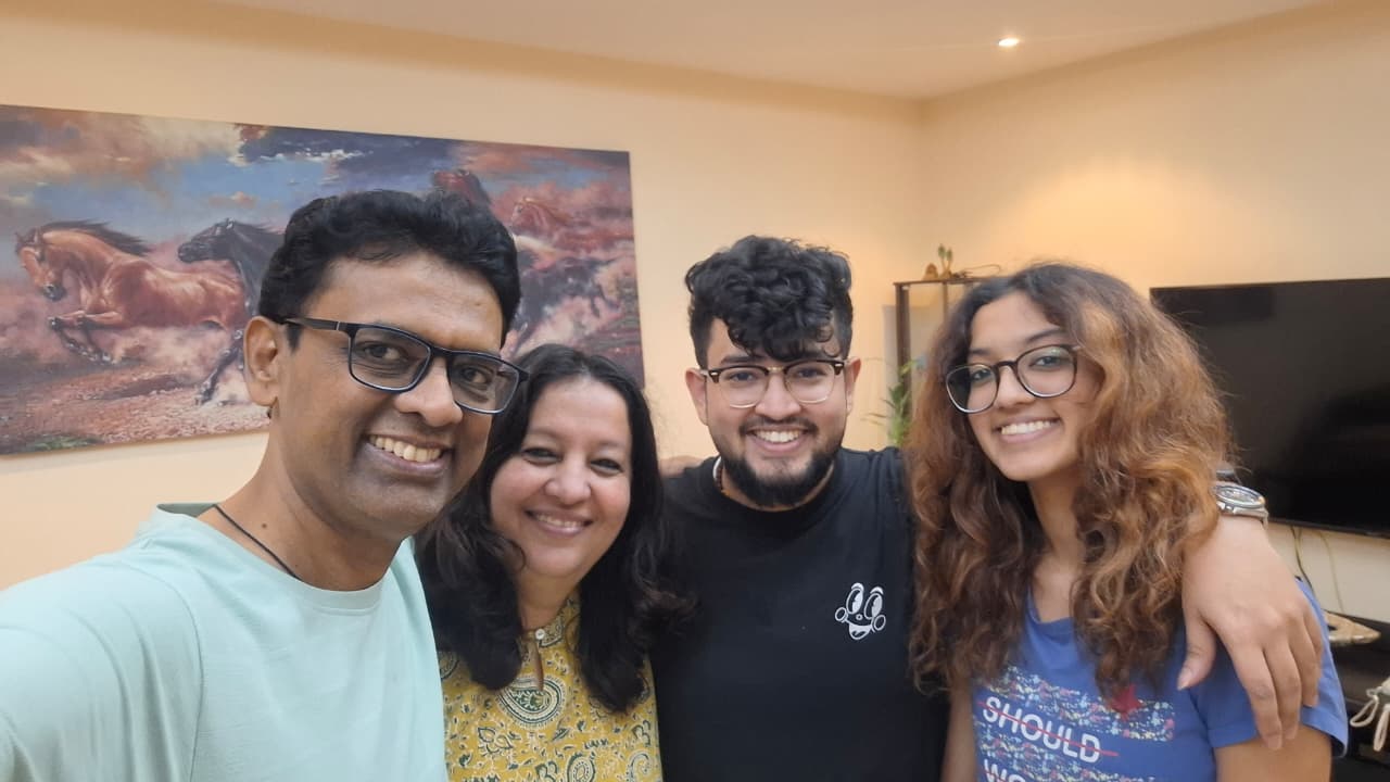 Manish Kamble with his family